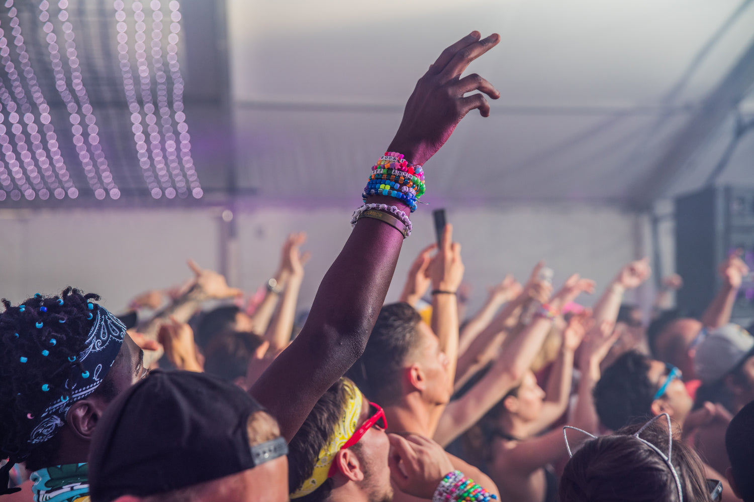 Music Festival Wristbands Up At Concert